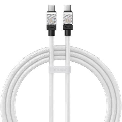 Cablu Date si Incarcare USB-C - USB-C Baseus CoolPlay, 100W, 2m, Alb CAKW000302