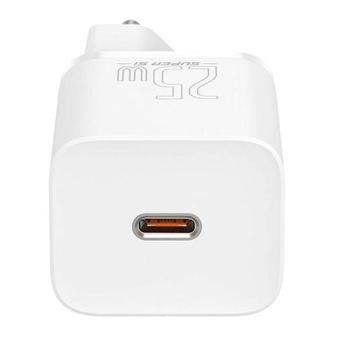 Incarcator retea Baseus Super Si, 25W, USB Type-C, 5V/3A (Alb)