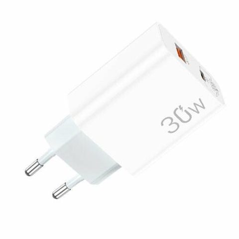 Incarcator retea Lamtech QC3.0 PD 30W, 1xUSB, 1xUSB Type-C, Alb