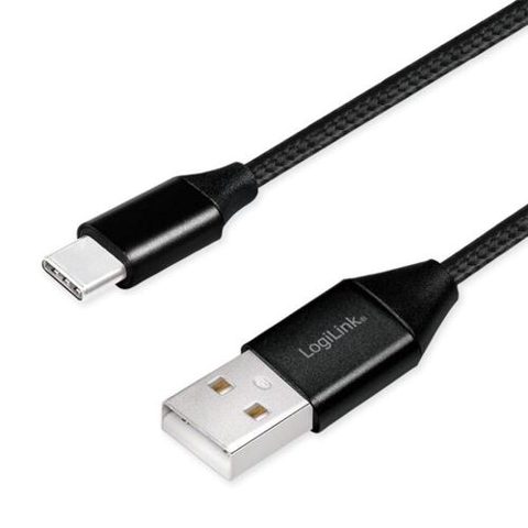 Cablu de date Logilink, CU0140, USB 2.0 (T) la USB 2.0 Type-C (T), 1m, Premium, Negru
