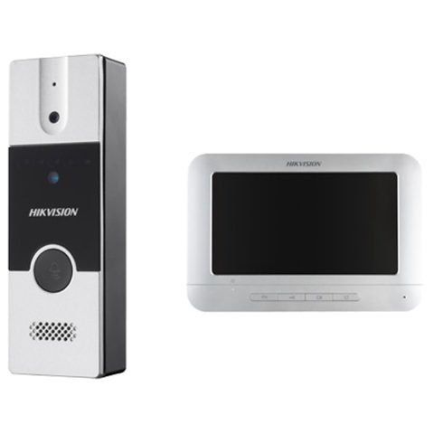 Kit videointerfon Hikvision DS-KIS202T, montaj pe 4 fire