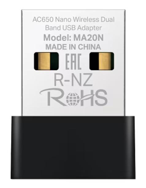 Adaptor USB Wireless MERCUSYS MA20N, Dual Band 200 + 433 Mbps (Negru)