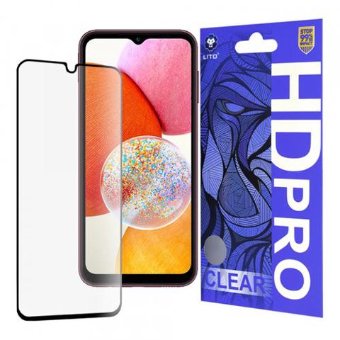Folie de protectie Ecran Lito HD Pro Clear pentru Samsung Galaxy A14 A145 / A14 5G A146, Sticla Securizata, Full Glue