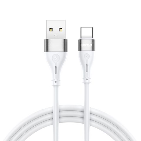Cablu Date si Incarcare USB-A - USB-C BWOO X280C, 18W, 1m, Alb