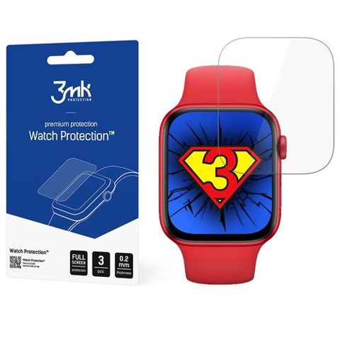 Set 3 folii de protectie 3MK Watch Protection pentru Apple Watch SE 44mm, 0.2mm (Transparent)