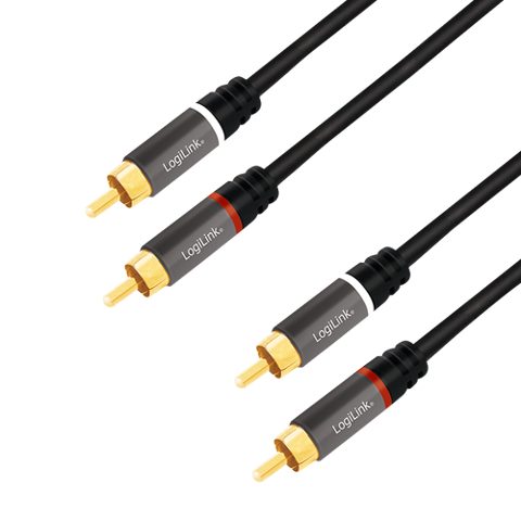 Cablu audio Logilink CA1204, RCA, 2m (Negru)