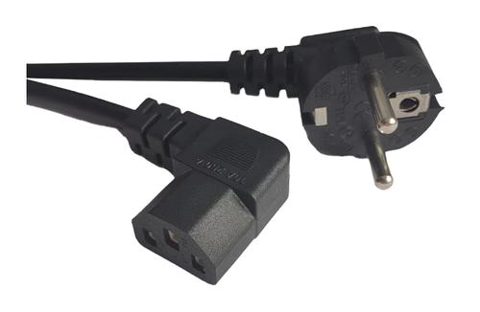 Cablu alimentare Spacer 1.8m, intrare Shucko, iesire C13 (conector 90 grade), 10A (Negru)