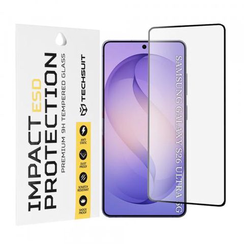 Folie de protectie Ecran Techsuit pentru Samsung Galaxy S26 Ultra, Sticla Securizata, Full Glue, Neagra