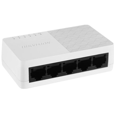 Switch 5 porturi Hikvision DS-3E0105D-O; L2, Unmanaged, 5 10/100 Mbps adaptive Ethernet ports, Plug & play, Support ADI/ADIX