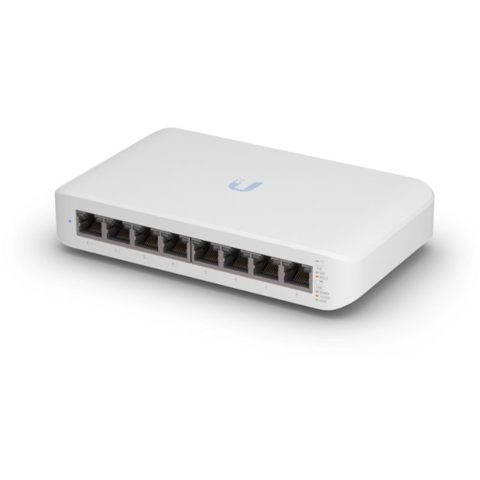 Ubiquiti UniFi 8 port switch, USW-LITE-8-POE, 8 x 10/100/1000 Mbe RJ 45 ports, 4 x POE, 8 Gbps, buget POE