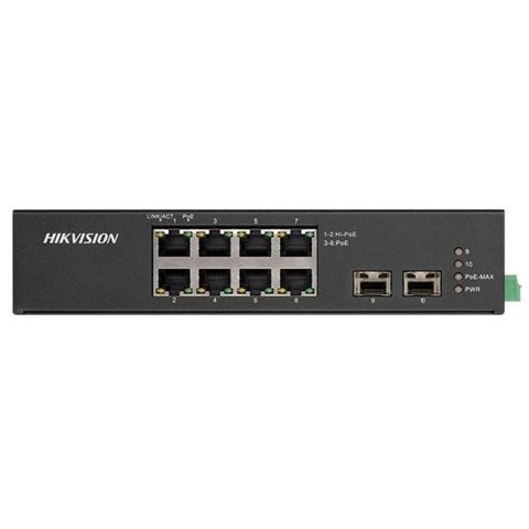 Switch Hikvision DS-3T0510HP-E/HS, 8-Port, PoE