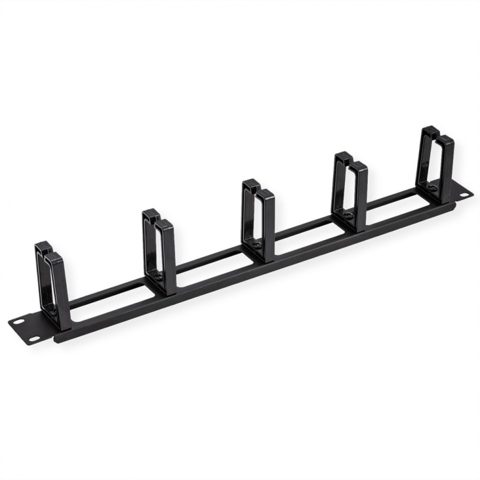 Organizator cabluri pentru cabinet 19" cu 5 inele Negru, Value 26.99.0324