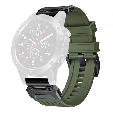 Curea Smartwatch Techsuit W068 pentru Garmin Watch Fenix / Forerunner / Approach Series, 22mm (Negru/Verde)