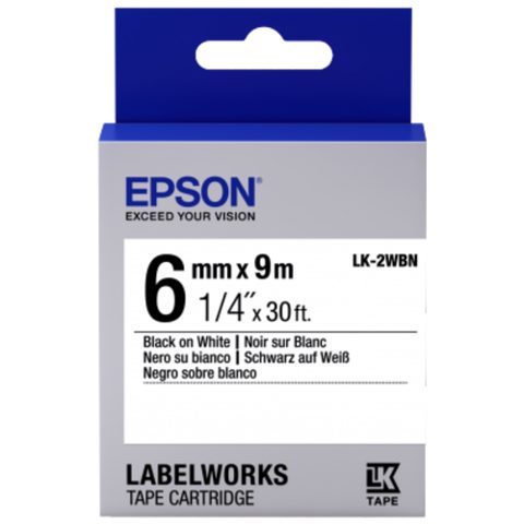 Banda Epson C53S652003, 6/9mm/m, Alb/Negru