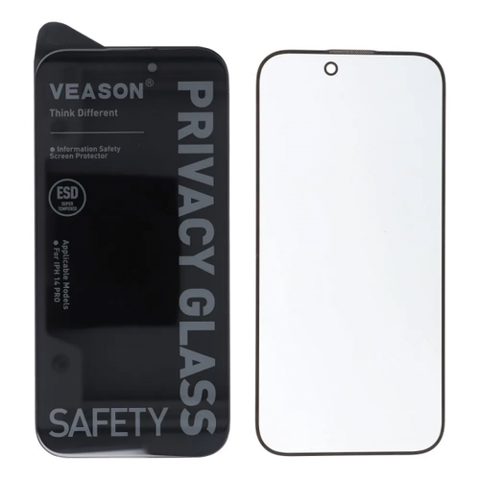 Folie de protectie Ecran Privacy Veason pentru Apple iPhone 17 Pro, Sticla Securizata, Full Glue, 6D