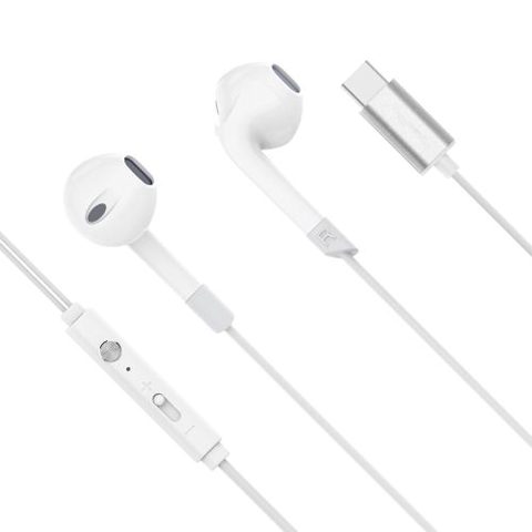 Casti in ear cu fir USB-C Kruger&Matz C2 cu microfon KMPC2, Alb