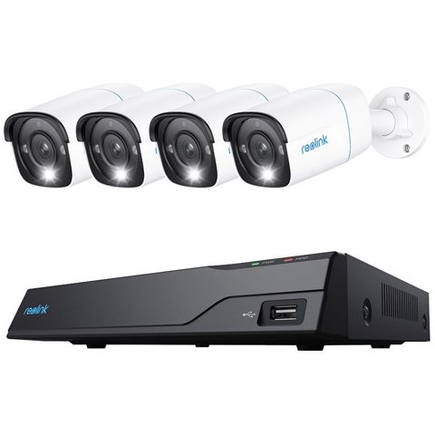 Sistem supraveghere IP exterior Reolink NVS8-8MB4, 4 camere, 4K, IR 30 m, 4 mm, microfon, HDD 2TB