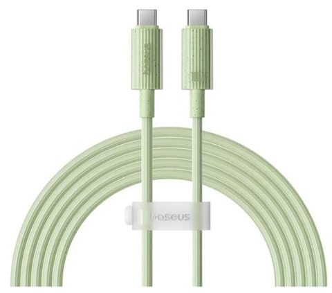 Cablu de date Baseus Habitat Series, Incarcare rapida, USB-C la USB-C, 100W, 2m (Verde)