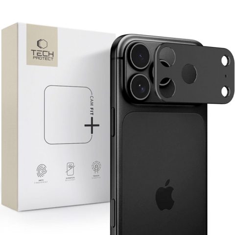 Rama protectie Camera Spate Tech-Protect Camalloy Fit+ pentru Apple iPhone 18 Pro, Aluminiu, Neagra