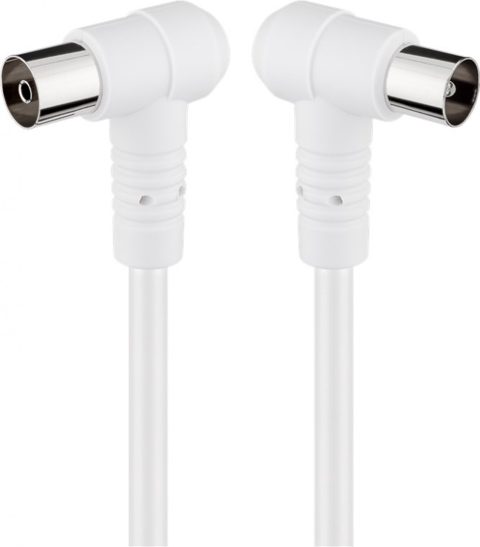 Cablu prelungitor antena coaxial 80 dB unghi 90 grade T-M 2.5m Alb, G67354