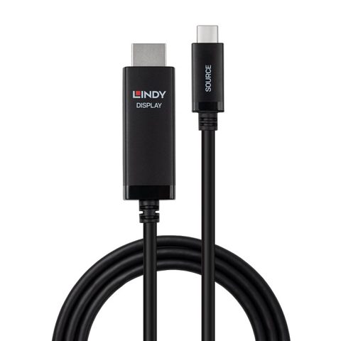 Cablu USB type C la HDMI 8K60Hz/4K144Hz T-T 2m Negru, Lindy L43434