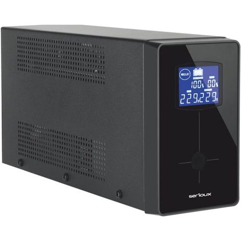 UPS Serioux LCD2000LI, Line Interactive, 2000VA/1200W, ecran LCD, 4 Prize Schuko, USB/RJ45, Regulator automat de tensiune, Management, Repornire Automata