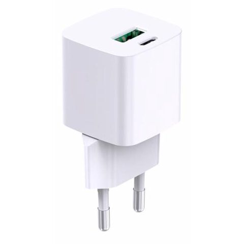 Incarcator retea Serioux SRXA-WC33, 1 x USB-A, 1 x USB-C, 30 W, Alb