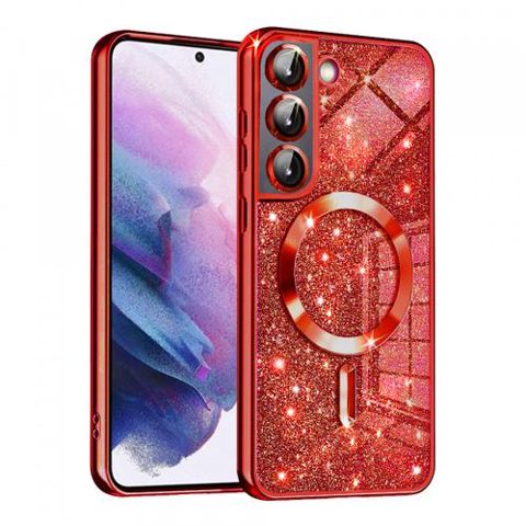 Husa MagSafe pentru Samsung Galaxy S22 5G S901, Techsuit, Luxury Glitter, Rosie