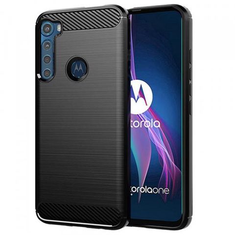 Husa pentru Motorola One Fusion+, Techsuit, Carbon, Neagra