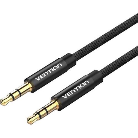 Cablu audio Vention 3.5mm M/M, 0.5m, impletit din tesatura, Negru