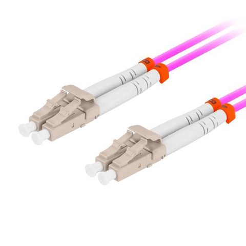 Cablu retea fibra optica cu lungime 5 m si conectori LC/UPC-LC/UPC, Lanberg Z32333, MM, DUPLEX 3.0MM OM4 50/125 LSZH, Violet