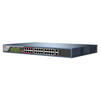 Switch 24 porturi PoE, 2 porturi uplink Hikvision DS-3E0326P-E