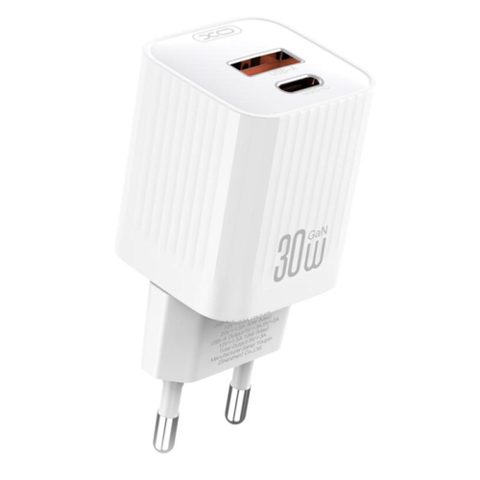 Incarcator Retea XO Design L149, 30W, 3A, 1 x USB-A - 1 x USB-C (Alb)