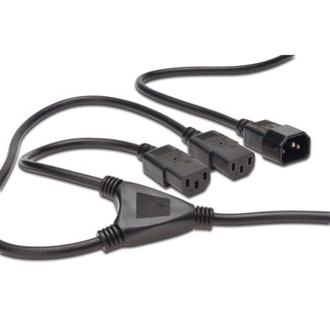 Cablu despartitor Assmann pentru cablu de alimentare, C14 - 2x C13 1,7 m negru AK-440400-017-S