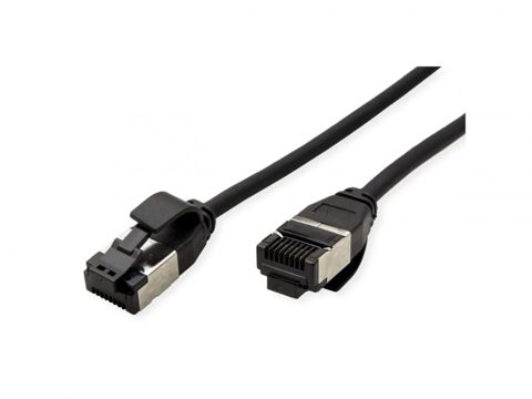 Cablu de retea RJ45 Slim U/FTP Cat. 8.1 (Class I) LSOH 0.15m Negru, Roline 21.15.3260