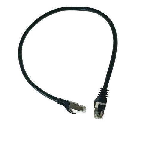 Cablu retea-patchcord CAT6 FTP, Lanberg 43619, 2 X RJ45, lungime 50cm, AWG26, 10Gb/s-250MHz, de legatura retea, ethernet, Negru