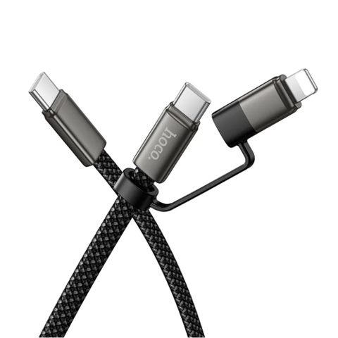 Cablu Date si Incarcare USB-C - Lightning / USB-C HOCO X125, 60W, 1m, Negru