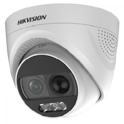 Camera dome 4 in 1 Hikvision DS-2CE72DFT-PIRXOF, 2MP, lentila 2.8mm, PIR, ColorVu, Sirena, Flash, Detectie miscare