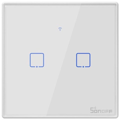 Intrerupator inteligent cu touch Sonoff T0 EU TX , WiFi, (2 canale) 6920075725513