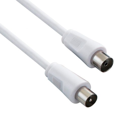 Cablu antena coaxial alb T-M 75 Ohm 1m, ktmf01