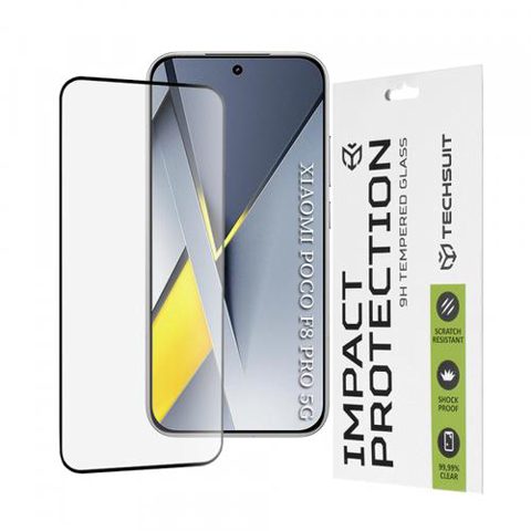 Folie de protectie Ecran Techsuit pentru Xiaomi Poco F8 Pro, Sticla Securizata, Full Glue, 111D, Neagra