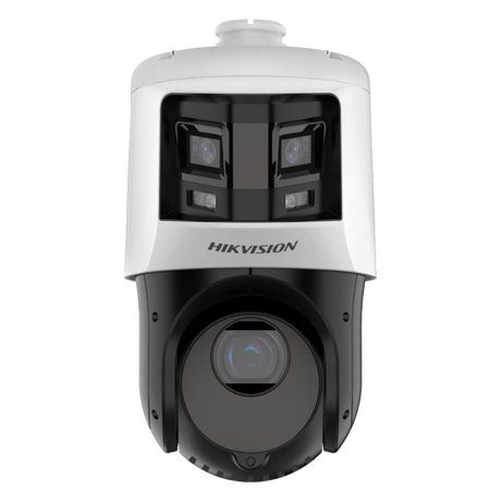 Camera IP ColorVu panoramica TandemVu Hikvision DS-2SE4C225MWG-E26F0, 2 si 6MP, lentila 2.8mm si 4.8~120mm, 25x, DarkFighter IR 100m, PoE+, IP66
