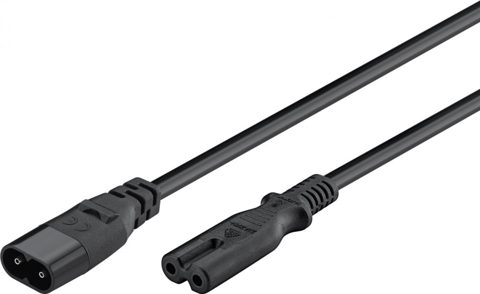 Cablu prelungitor alimentare casetofon IEC C7 - C8 T-M 2m Negru, KPSO2