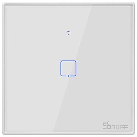 Intrerupator Smart cu Touch WiFi + RF 433 Sonoff T2EU1C TX, (1 canal) 6920075725711