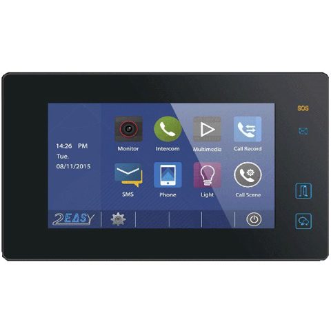 Post de interior video DT47MG-TD7-bk, conexiune pe 2 fire si ecran color LCD de 7 inch