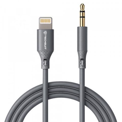 Cablu Audio Techsuit AC5 SoundFlex, Lightning - 3.5mm, 1m (Gri)