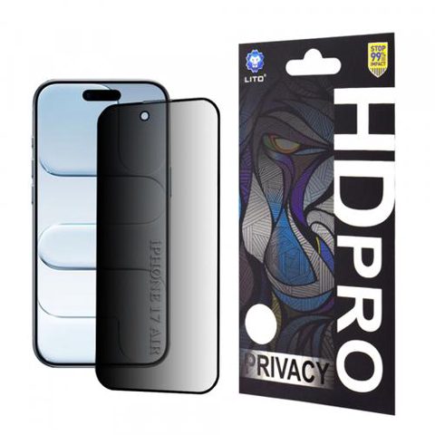 Folie de protectie Ecran Privacy Lito HD Pro pentru Apple iPhone Air, Sticla Securizata, Full Glue