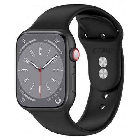 Curea Tech-Protect Silicone pentru Apple Watch 42mm / 41mm / 40mm Series, Negru