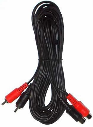 Cablu OEM KPO2661-5, 2 x RCA tata - 2 x RCA mama, 5 m (Negru)