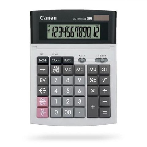 Calculator birou Canon WS-1210THB, 12 digiti, display LCD, alimentare solara si baterie, tastatura inchit touchinch